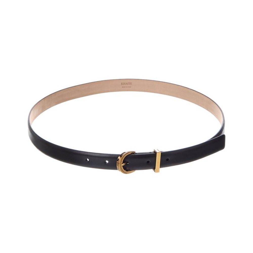 Khaite Luna Leather Belt, Black